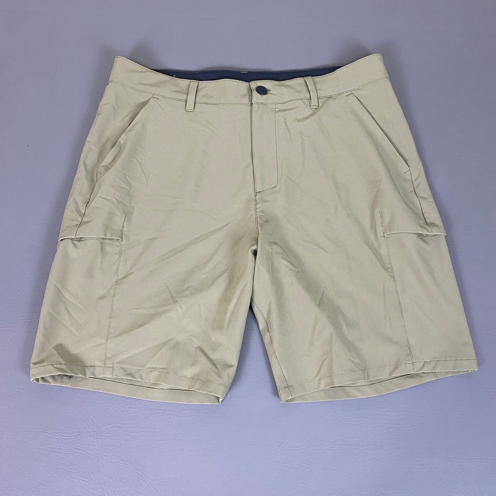 32‎ Degrees Cool Cargo Shorts Men's Size 35 Khaki Tan Waist Performance Stretch